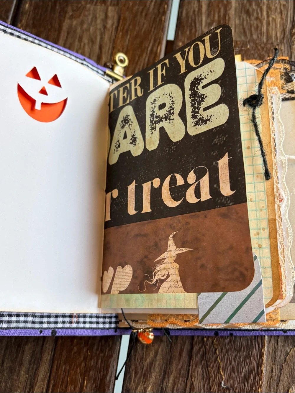 Halloween Junk Journal Small Handmade Decorated Pumpkin Happy Halloween 3 Sig